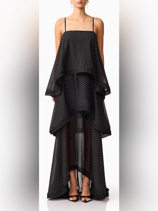 Elliatt Dresses & Skirts - NEW Elliatt Moss Tiered Embellished Gown Black Cocktail Sz M